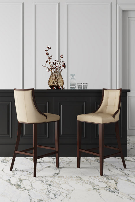 Tabouret bar Fifth Avenue de Manhattan Comfort de 45 po en hêtre - crème et noyer