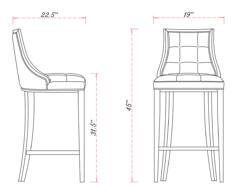 Tabouret bar Fifth Avenue de Manhattan Comfort en similicuir - gris galet