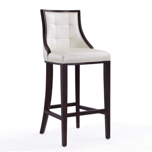 Tabouret bar Fifth Avenue de Manhattan Comfort de 45 po en hêtre - blanc perle et noyer