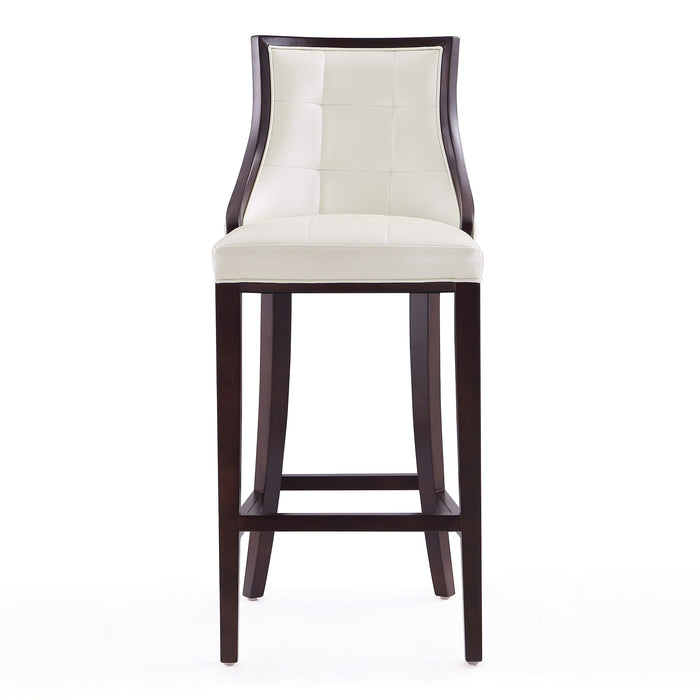 Tabouret bar Fifth Avenue de Manhattan Comfort de 45 po en hêtre - blanc perle et noyer