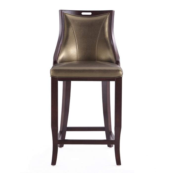 Tabouret bar Emperor de Manhattan Comfort de 41 po en hêtre - bronze et noyer