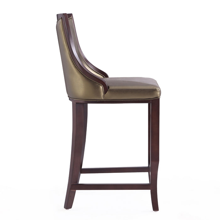 Tabouret bar Emperor de Manhattan Comfort de 41 po en hêtre - bronze et noyer