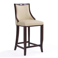 Tabouret bar Emperor de Manhattan Comfort de 41 po en hêtre - crème et noyer