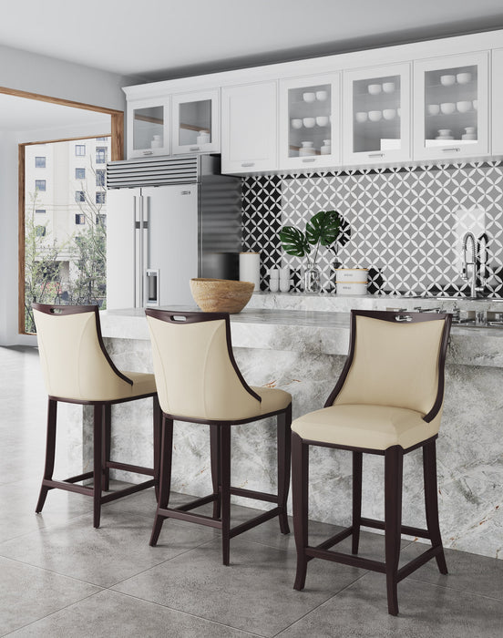 Tabouret bar Emperor de Manhattan Comfort de 41 po en hêtre - crème et noyer