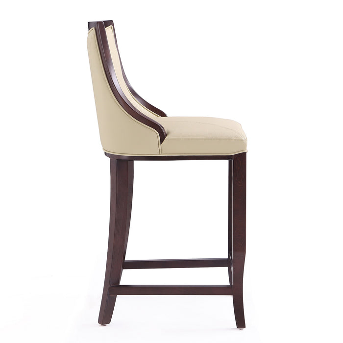 Tabouret bar Emperor de Manhattan Comfort de 41 po en hêtre - crème et noyer