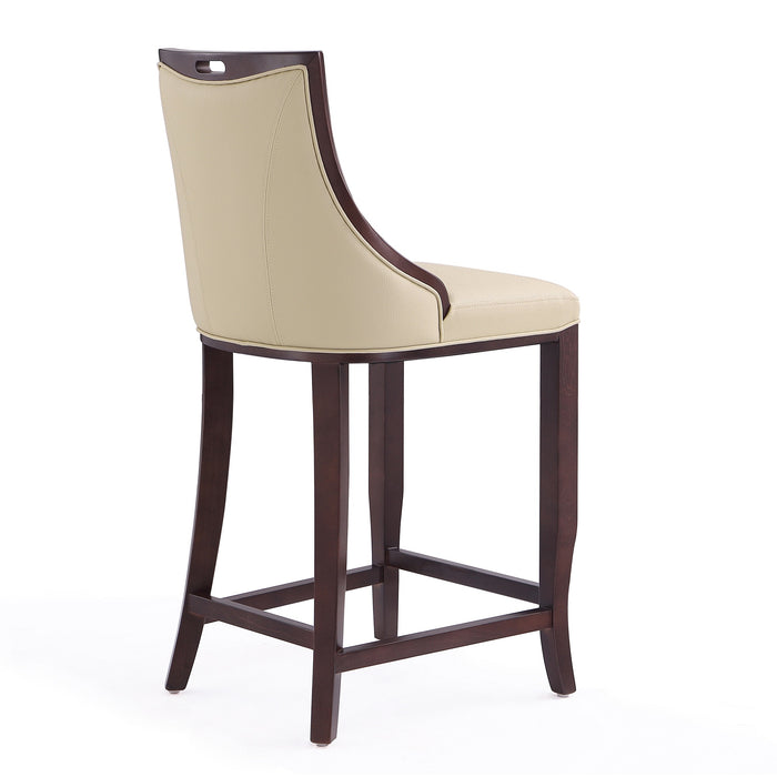 Tabouret bar Emperor de Manhattan Comfort de 41 po en hêtre - crème et noyer