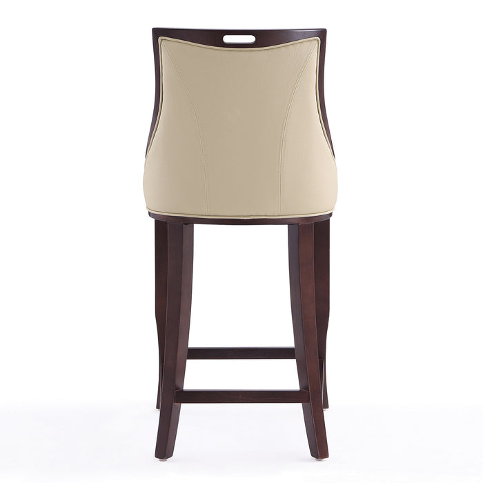 Tabouret bar Emperor de Manhattan Comfort de 41 po en hêtre - crème et noyer