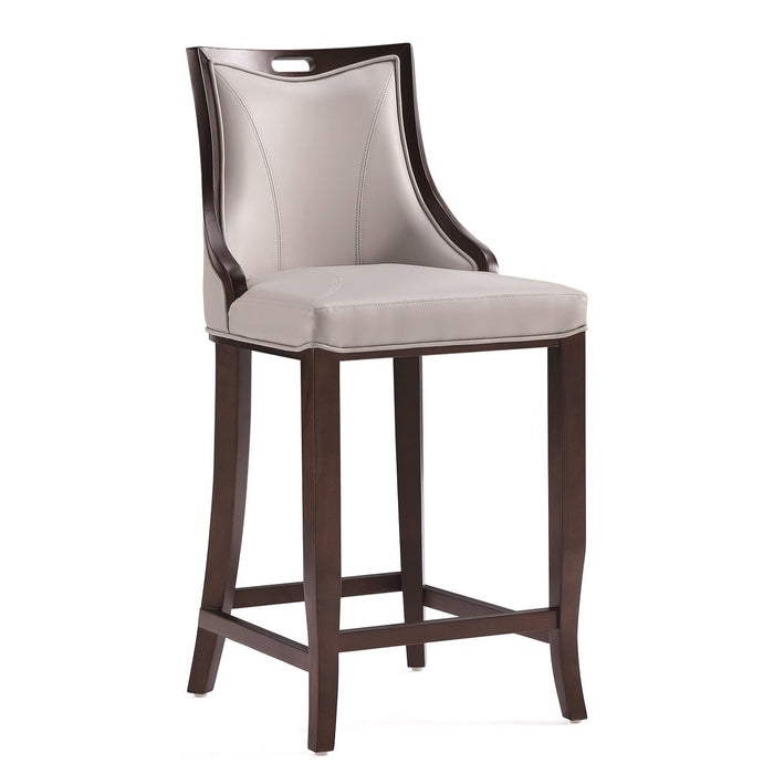 Tabouret bar Emperor de Manhattan Comfort en similicuir - gris clair