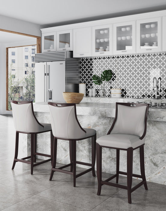 Tabouret bar Emperor de Manhattan Comfort en similicuir - gris clair