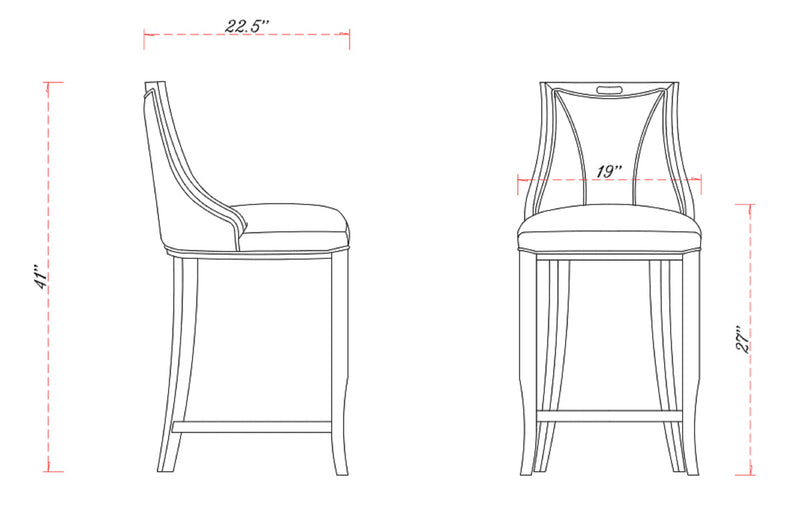 Tabouret bar Emperor de Manhattan Comfort en similicuir - gris clair