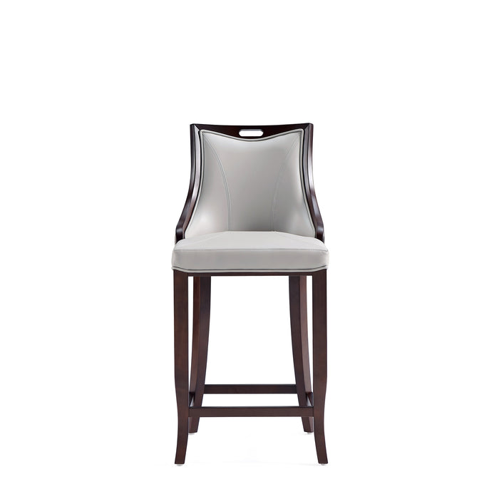 Tabouret bar Emperor de Manhattan Comfort en similicuir - gris clair