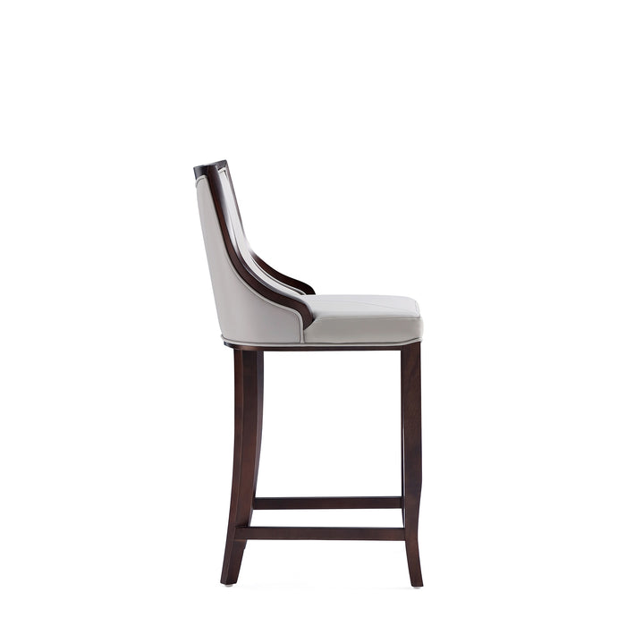 Tabouret bar Emperor de Manhattan Comfort en similicuir - gris clair