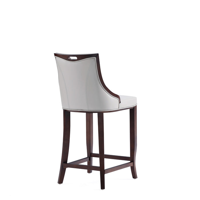 Tabouret bar Emperor de Manhattan Comfort en similicuir - gris clair