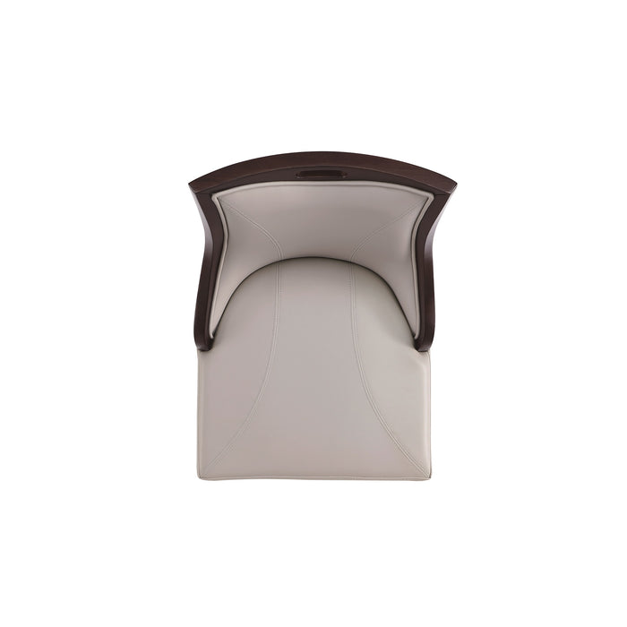 Tabouret bar Emperor de Manhattan Comfort en similicuir - gris clair