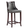 Tabouret bar Emperor de Manhattan Comfort en similicuir - gris galet