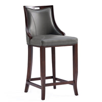 Tabouret bar Emperor de Manhattan Comfort en similicuir - gris galet