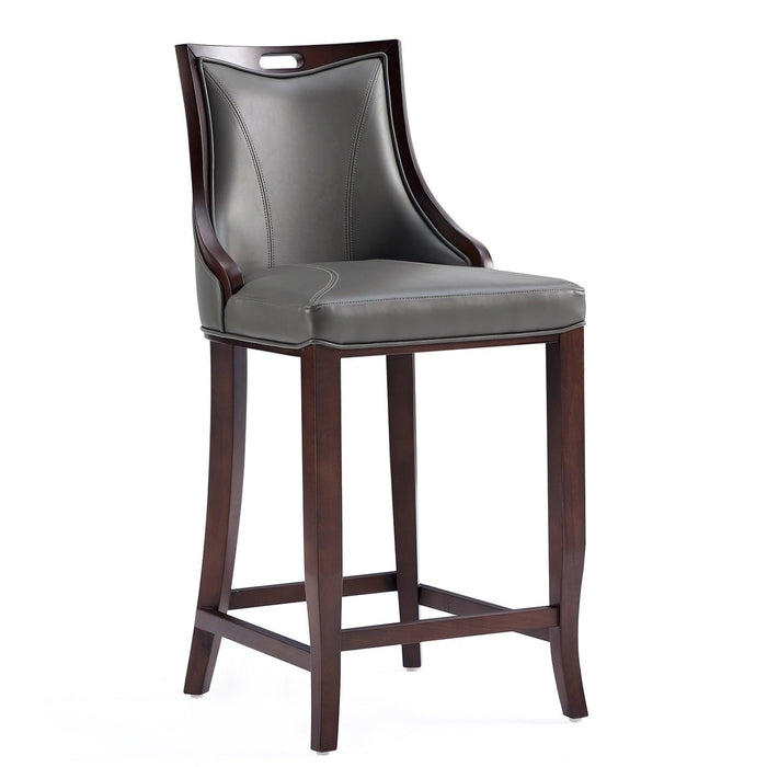 Tabouret bar Emperor de Manhattan Comfort en similicuir - gris galet