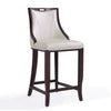 Tabouret bar Emperor de Manhattan Comfort de 41 po en hêtre - blanc perle et noyer