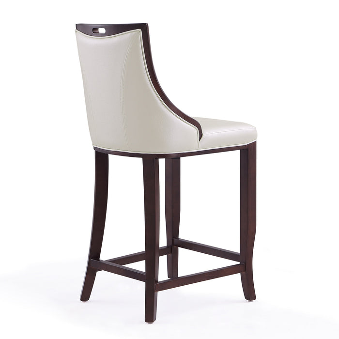 Tabouret bar Emperor de Manhattan Comfort de 41 po en hêtre - blanc perle et noyer