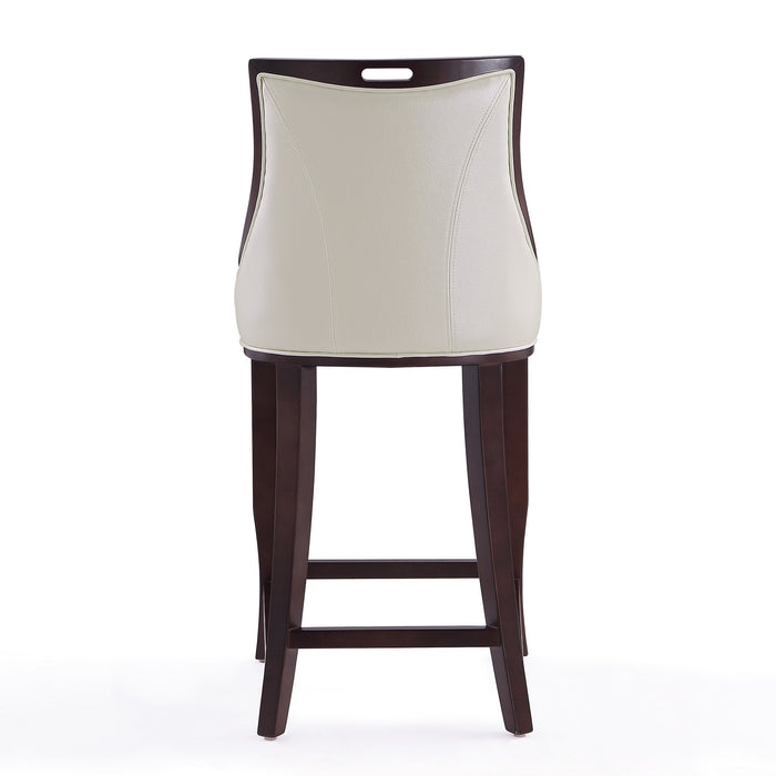 Tabouret bar Emperor de Manhattan Comfort de 41 po en hêtre - blanc perle et noyer