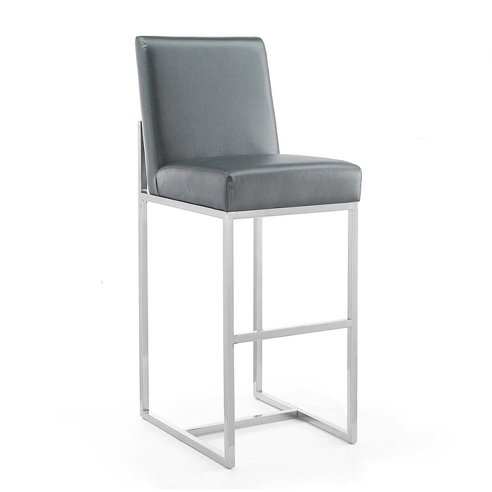 Tabouret bar Element de Manhattan Comfort de 42,13 po en chrome poli et en acier inoxydable - graphite