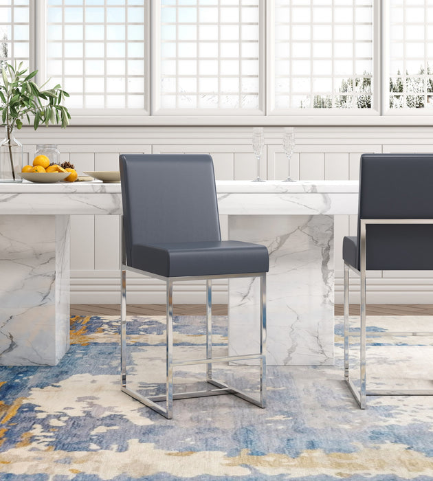 Tabouret bar Element de Manhattan Comfort de 42,13 po en chrome poli et en acier inoxydable - graphite