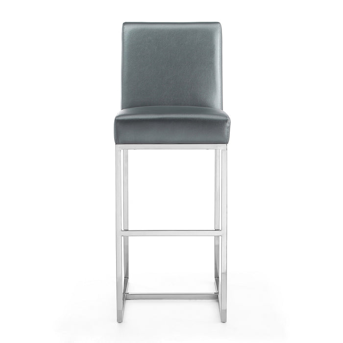 Tabouret bar Element de Manhattan Comfort de 42,13 po en chrome poli et en acier inoxydable - graphite