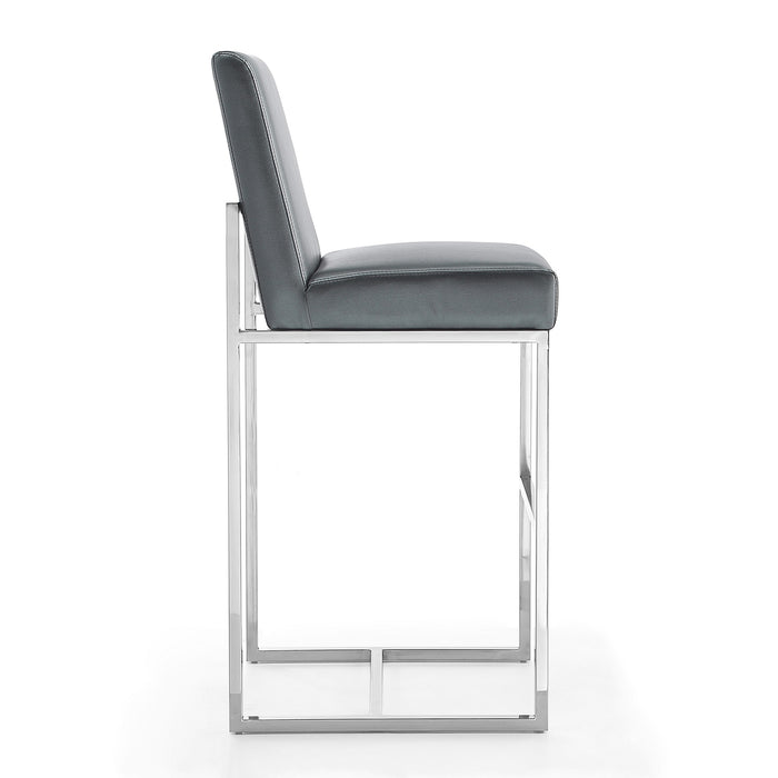 Tabouret bar Element de Manhattan Comfort de 42,13 po en chrome poli et en acier inoxydable - graphite