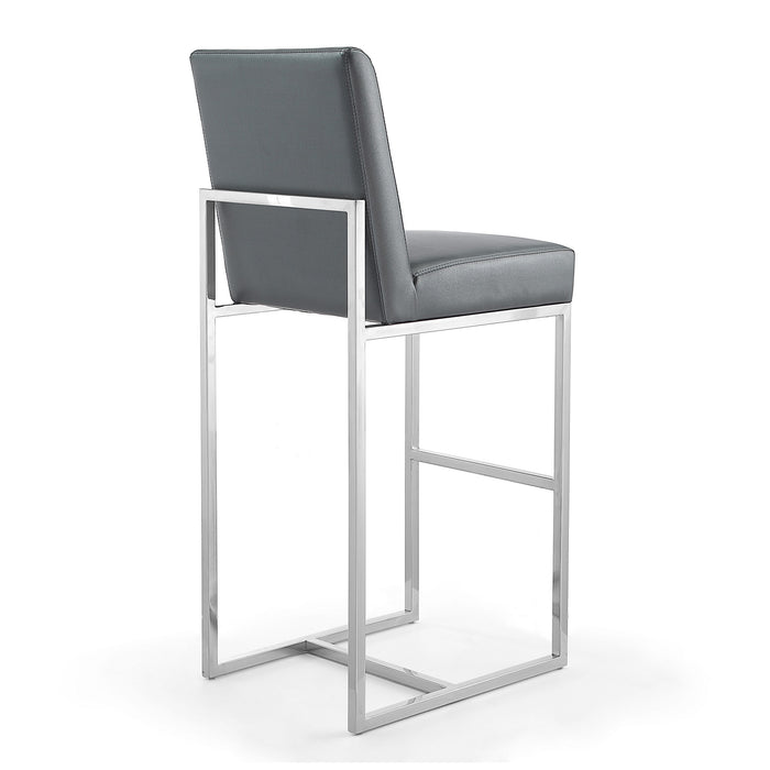 Tabouret bar Element de Manhattan Comfort de 42,13 po en chrome poli et en acier inoxydable - graphite
