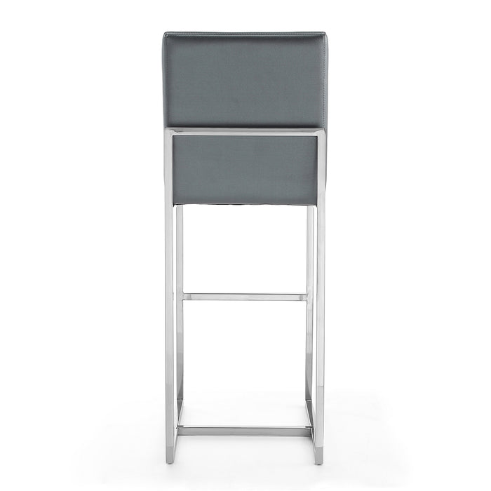 Tabouret bar Element de Manhattan Comfort de 42,13 po en chrome poli et en acier inoxydable - graphite