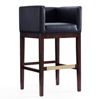 Tabouret bar Kingsley de Manhattan Comfort de 38 po en hêtre - noir et noyer foncé