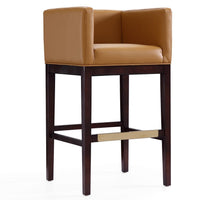 Tabouret bar Kingsley de Manhattan Comfort de 38 po en hêtre - chameau et noyer foncé