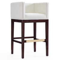Tabouret bar Kingsley de Manhattan Comfort de 38 po en hêtre - ivoire et noyer foncé