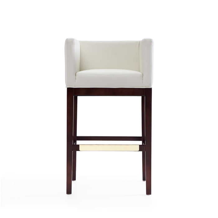Tabouret bar Kingsley de Manhattan Comfort de 38 po en hêtre - ivoire et noyer foncé