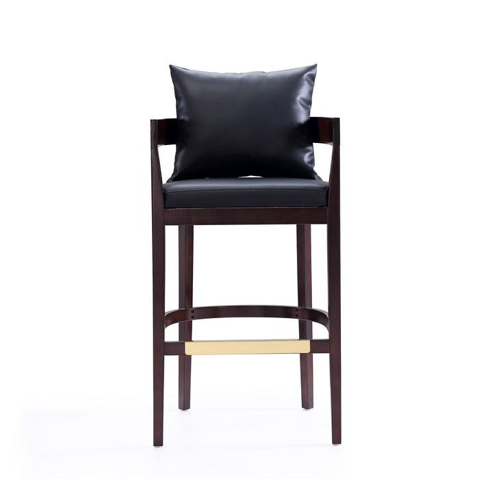 Tabouret bar Ritz de Manhattan Comfort de 38 po en hêtre - noir et noyer foncé