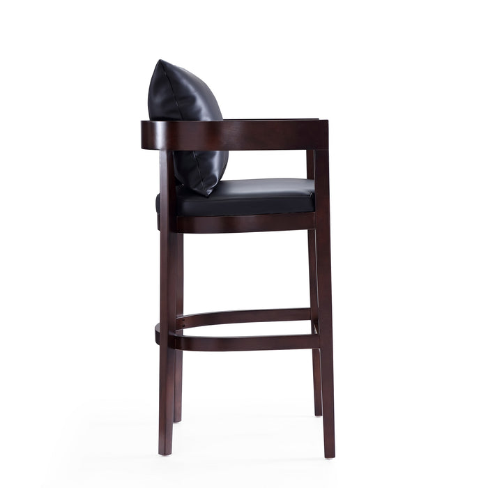 Tabouret bar Ritz de Manhattan Comfort de 38 po en hêtre - noir et noyer foncé
