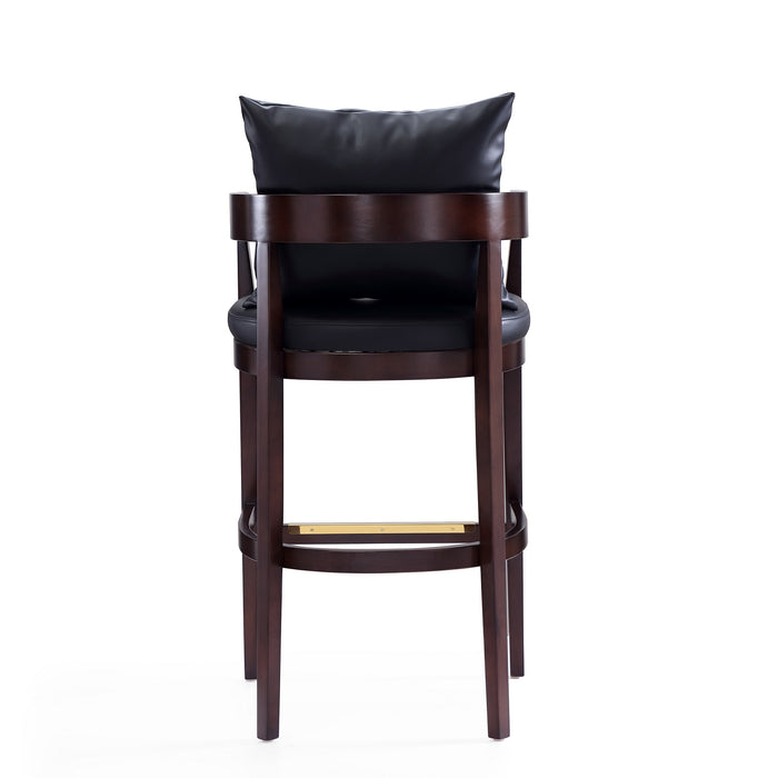 Tabouret bar Ritz de Manhattan Comfort de 38 po en hêtre - noir et noyer foncé