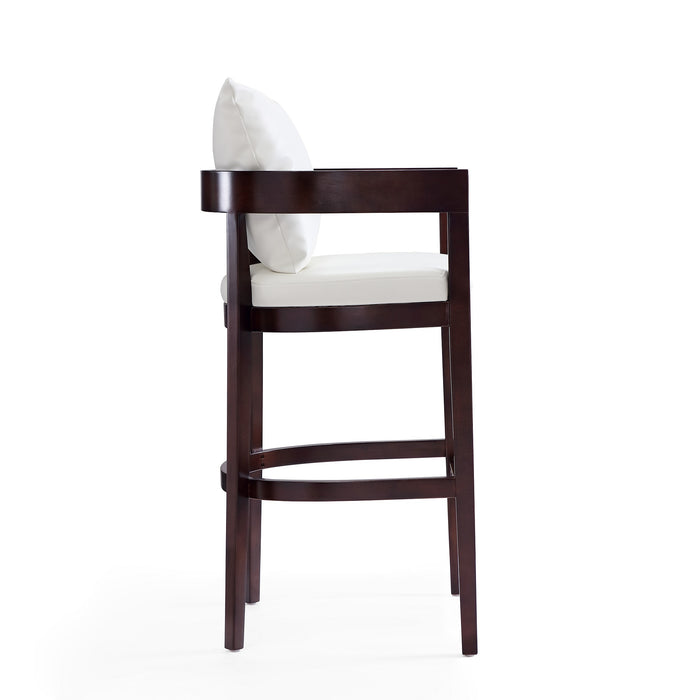Tabouret bar Ritz de Manhattan Comfort de 38 po en hêtre - ivoire et noyer foncé
