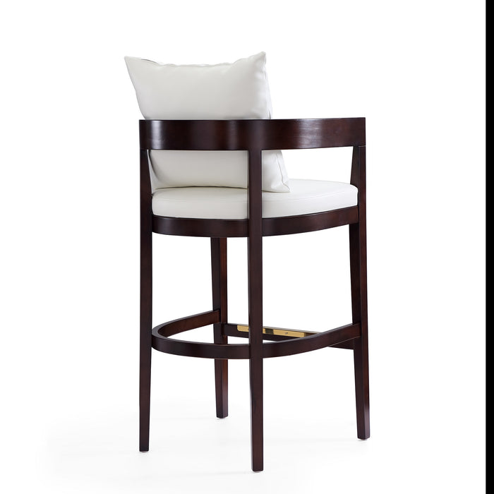 Tabouret bar Ritz de Manhattan Comfort de 38 po en hêtre - ivoire et noyer foncé