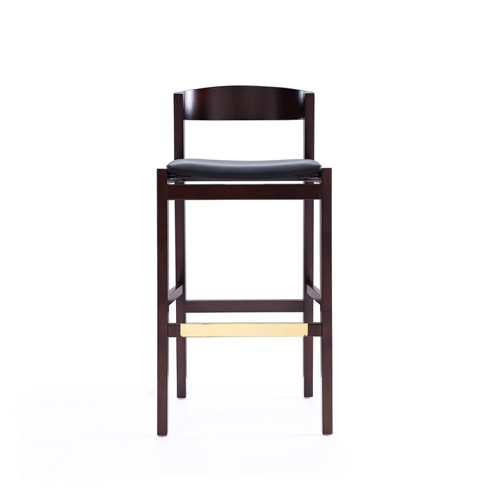 Tabouret bar Klismos de Manhattan Comfort de 40,75 po en hêtre - noir et noyer foncé