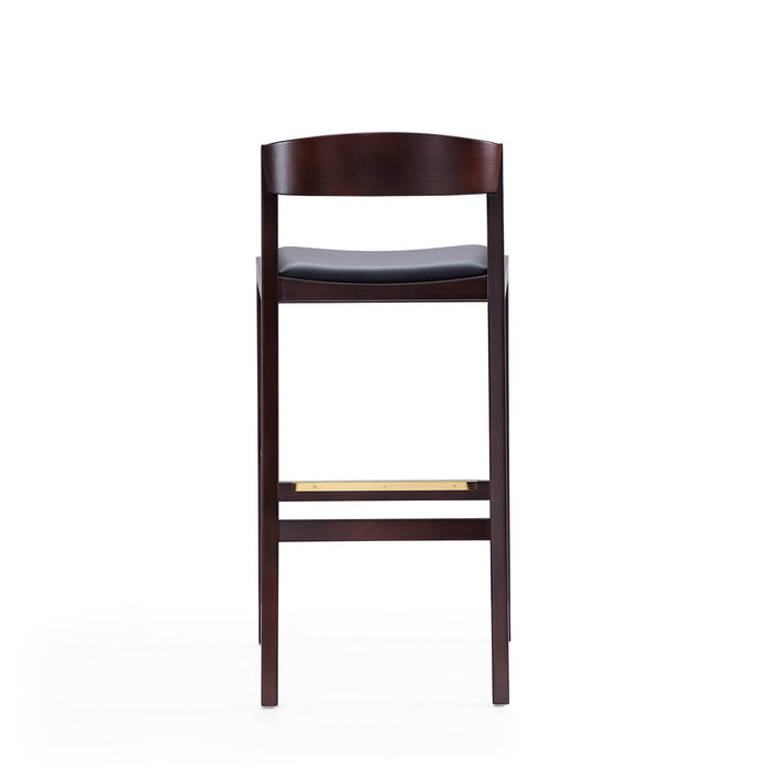 Tabouret bar Klismos de Manhattan Comfort de 40,75 po en hêtre - noir et noyer foncé