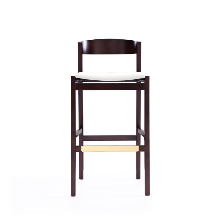Tabouret bar Klismos de Manhattan Comfort de 40,75 po en hêtre - ivoire et noyer foncé