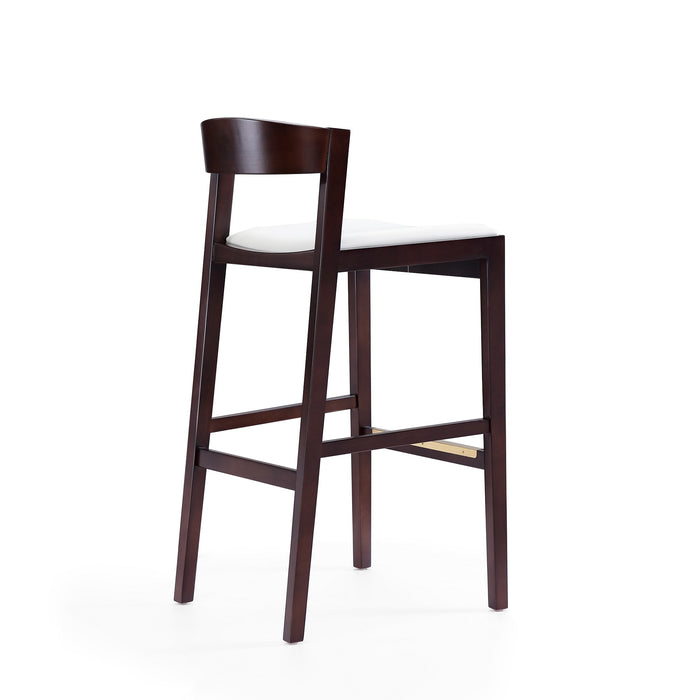 Tabouret bar Klismos de Manhattan Comfort de 40,75 po en hêtre - ivoire et noyer foncé