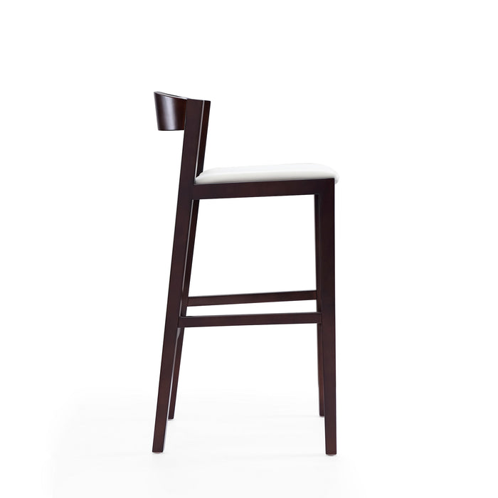 Tabouret bar Klismos de Manhattan Comfort de 40,75 po en hêtre - ivoire et noyer foncé
