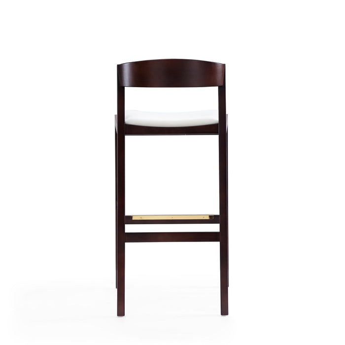 Tabouret bar Klismos de Manhattan Comfort de 40,75 po en hêtre - ivoire et noyer foncé