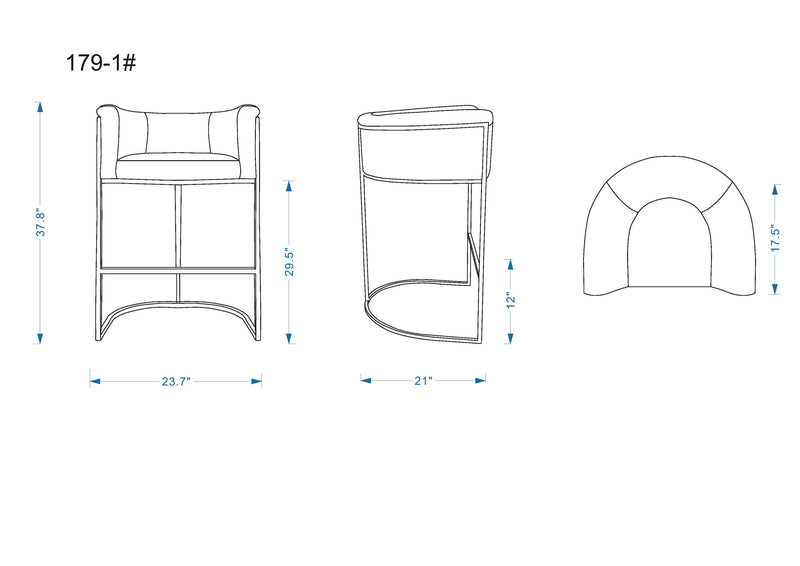 Tabouret bar Cosmopolitan de Manhattan Comfort de 37,8 po en métal - crème et noir