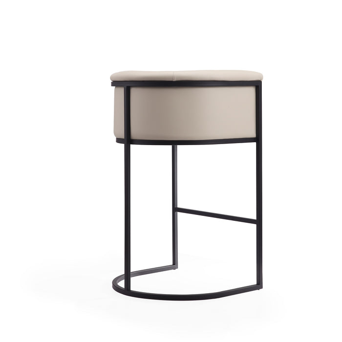 Tabouret bar Cosmopolitan de Manhattan Comfort de 37,8 po en métal - crème et noir
