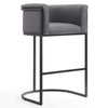 Tabouret bar Cosmopolitan de Manhattan Comfort de 37,8 po en métal - gris et noir