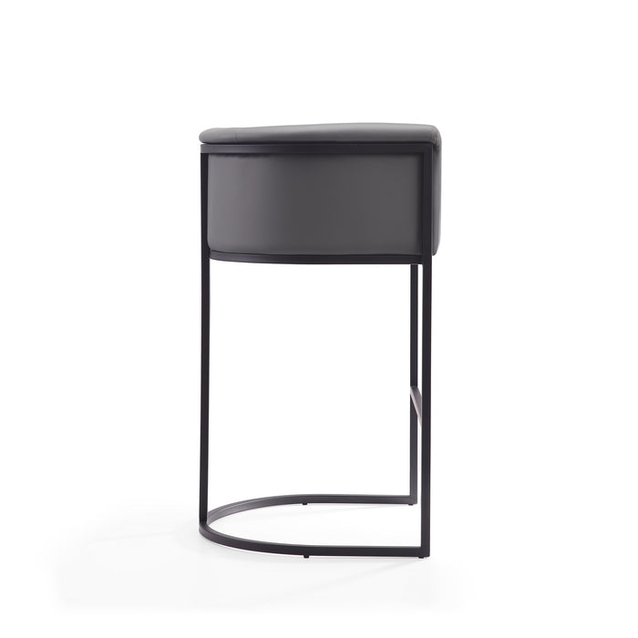 Tabouret bar Cosmopolitan de Manhattan Comfort de 37,8 po en métal - gris et noir