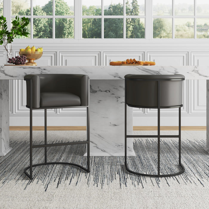 Tabouret bar Cosmopolitan de Manhattan Comfort de 37,8 po en métal - galet et noir